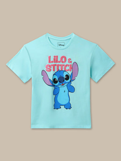 Stitch Blue Tshirt For Girls