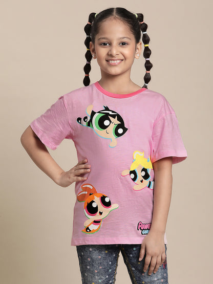 Powerpuff Girls Pink Tshirt For Girls