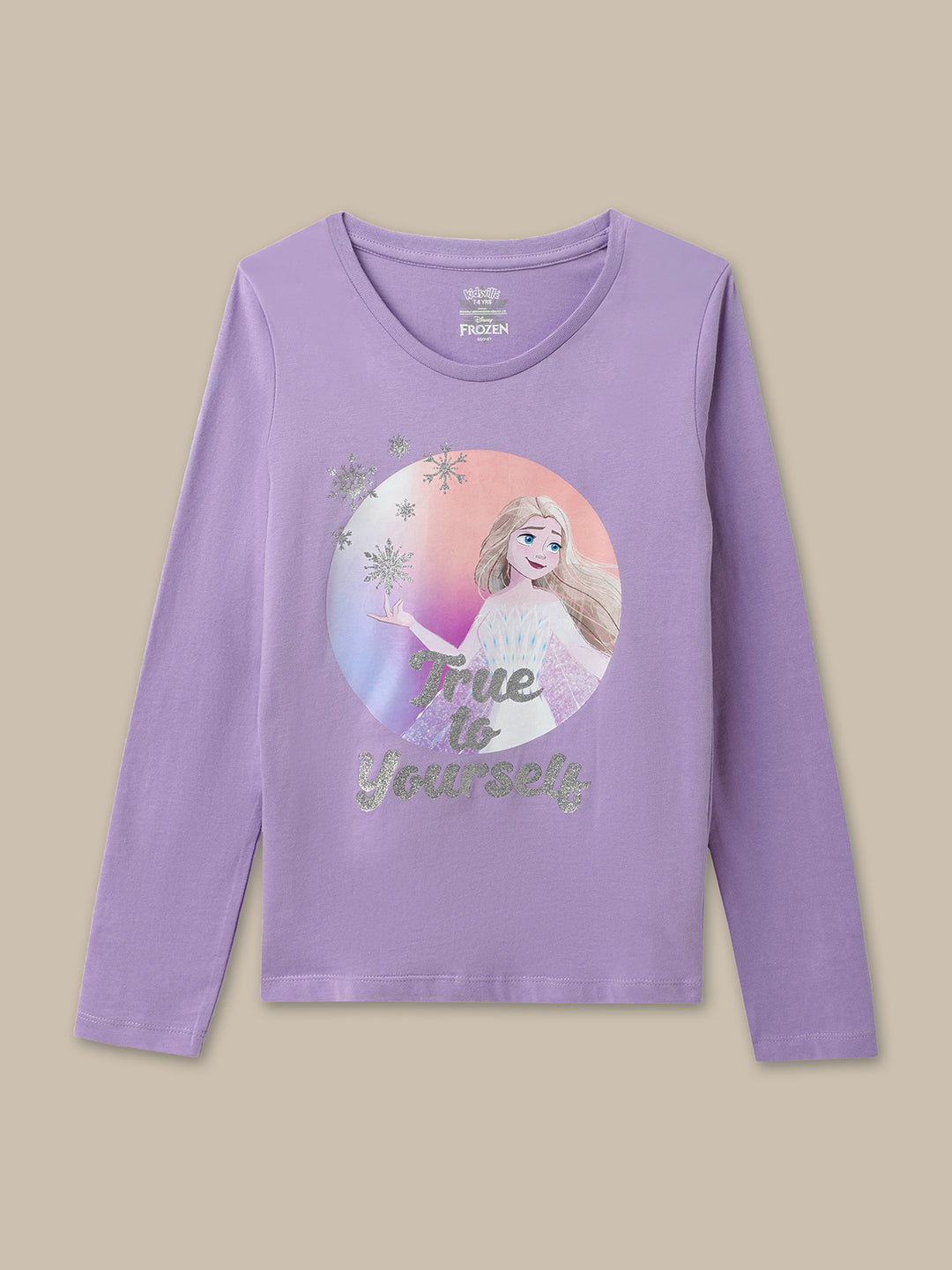 Frozen Printed Purple Tshirt For Girls