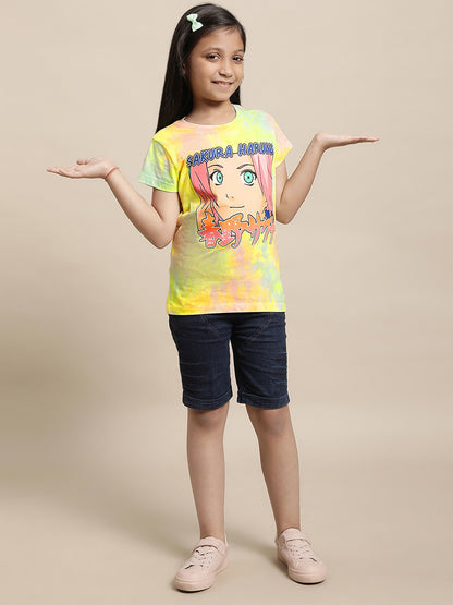 Naruto Multi Color Tshirt For Girls