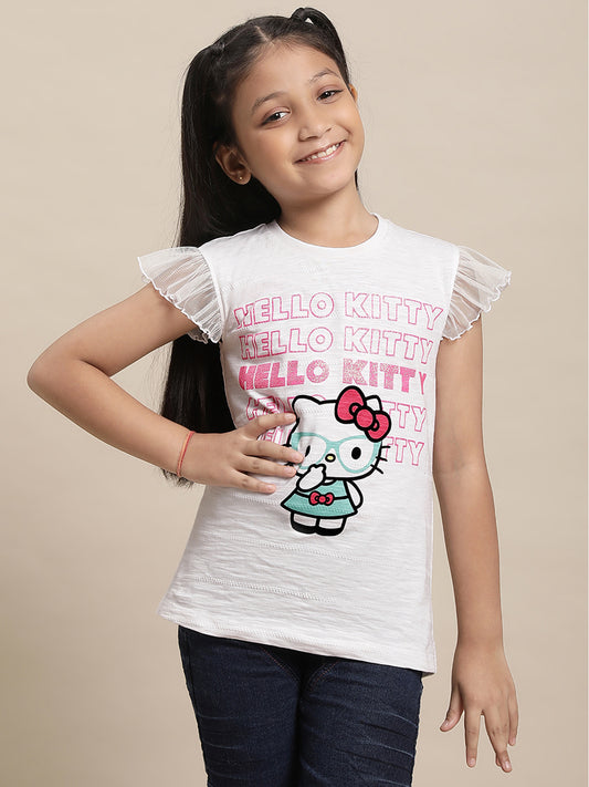 Hello Kitty White Tshirt For Girls