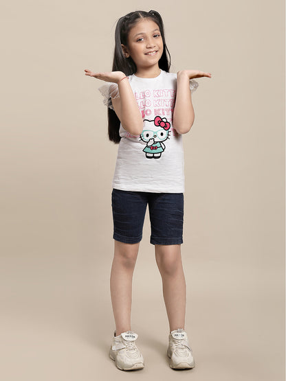 Hello Kitty White Tshirt For Girls