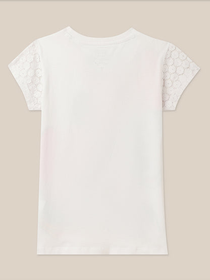 Mickey & Friends White Tshirt For Girls