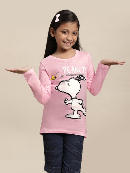 Peanuts Pink Tshirt For Girls