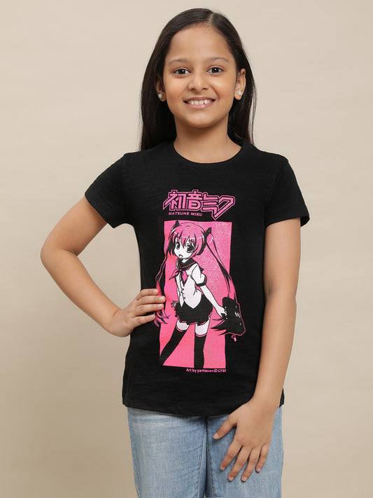 Hatsune Miku Black Tshirt For Girls