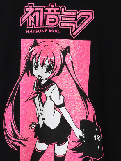 Hatsune Miku Black Tshirt For Girls