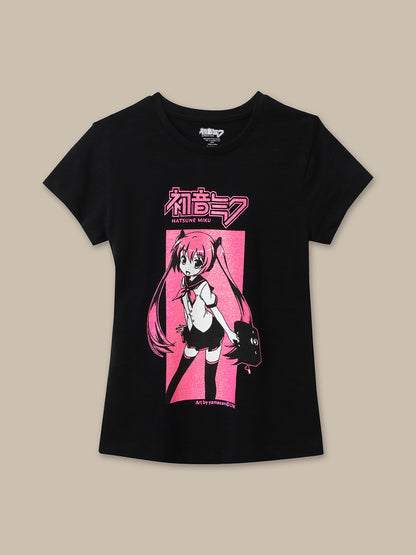 Hatsune Miku Black Tshirt For Girls