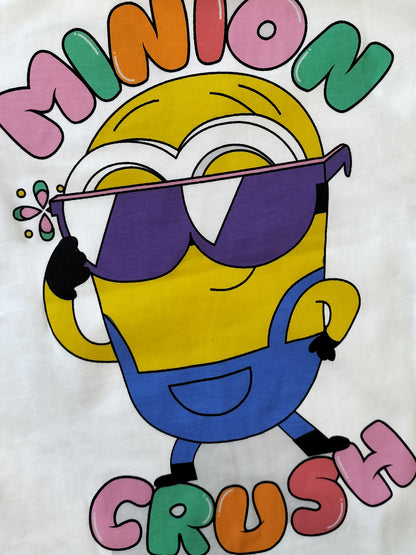 Minions White Tshirt For Girls