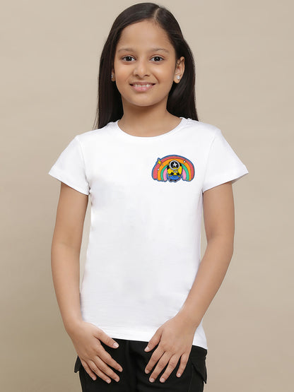 Minions White Tshirt For Girls