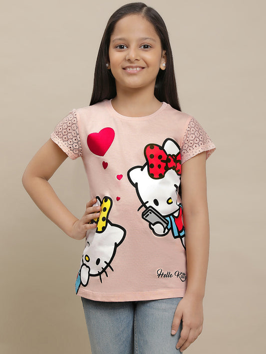 Hello Kitty Pink Tshirt For Girls