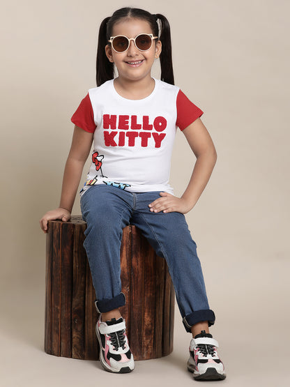 Hello Kitty Multi Color Tshirt For Girls