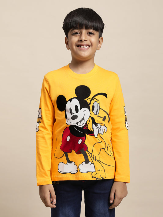 Mickey & Friends Yellow Tshirt For Boys