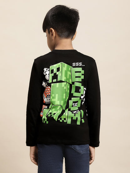 Minecraft Black Tshirt For Boys