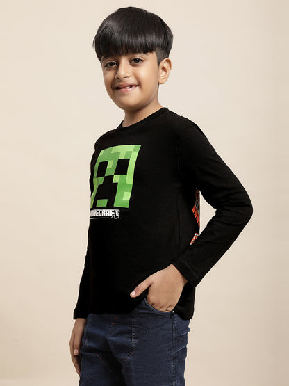 Minecraft Black Tshirt For Boys