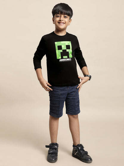 Minecraft Black Tshirt For Boys