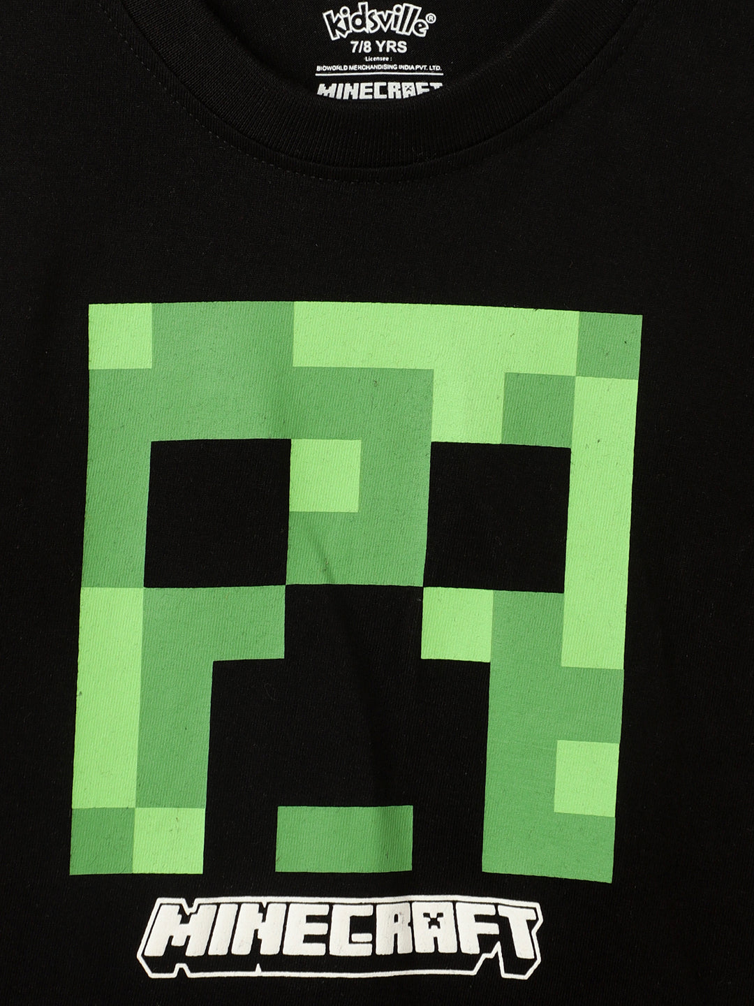 Minecraft Black Tshirt For Boys