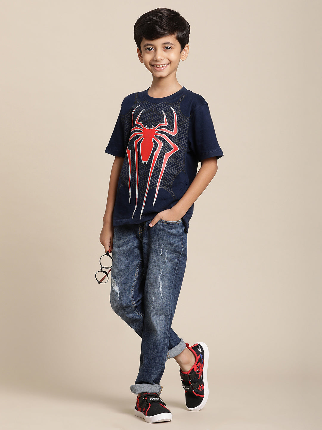 Spiderman Navy Tshirt For Boys