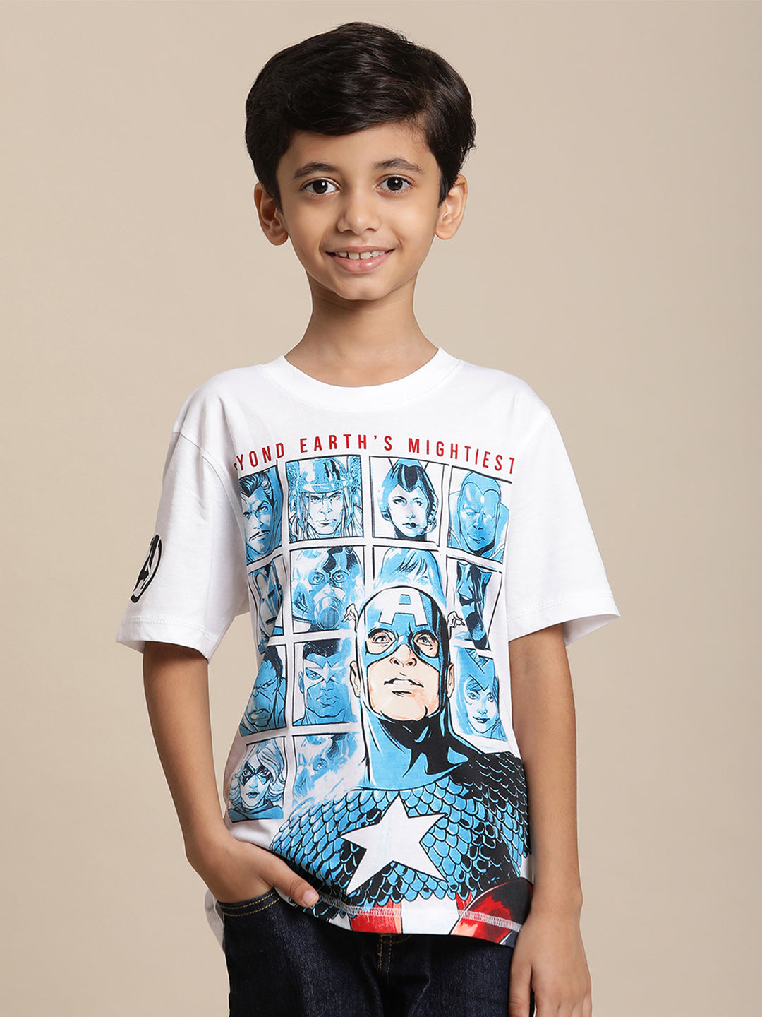 Avengers White Tshirt For Boys