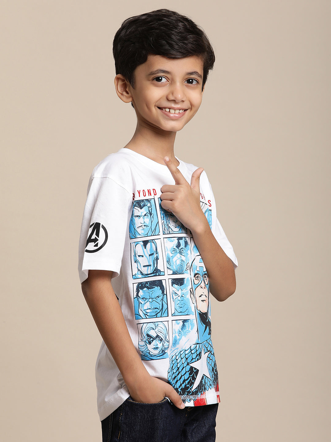 Avengers White Tshirt For Boys