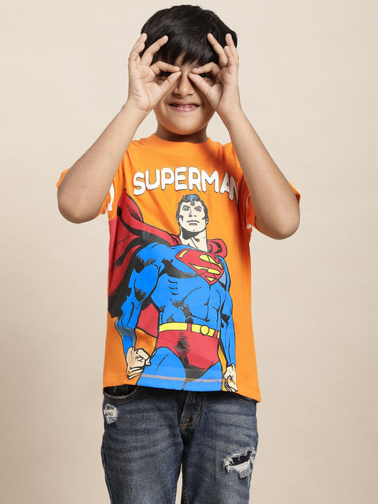 Superman Orange Tshirt For Boys