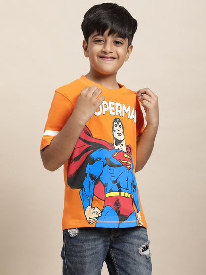 Superman Orange Tshirt For Boys