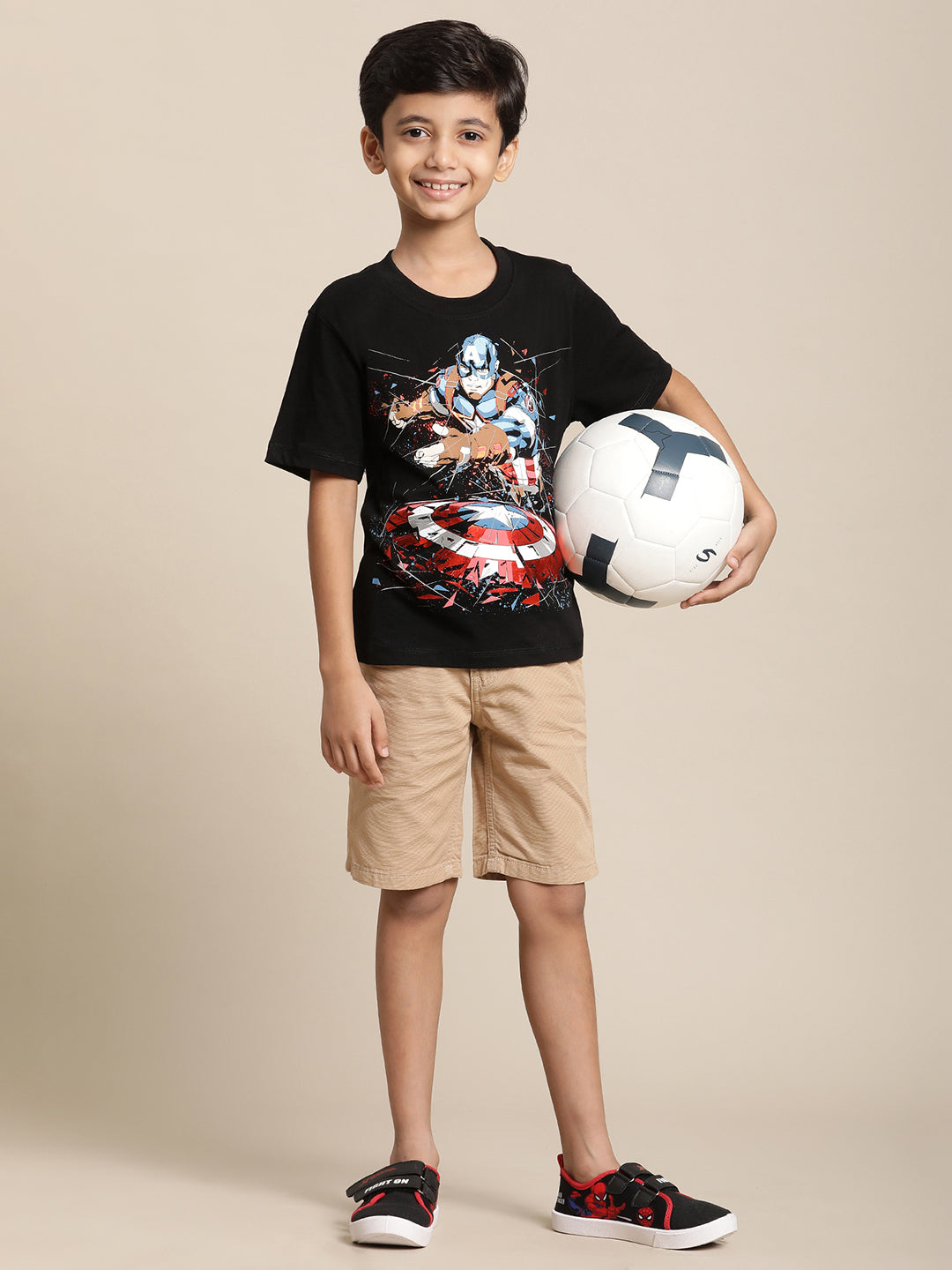 Captain America Black Tshirt For Boys