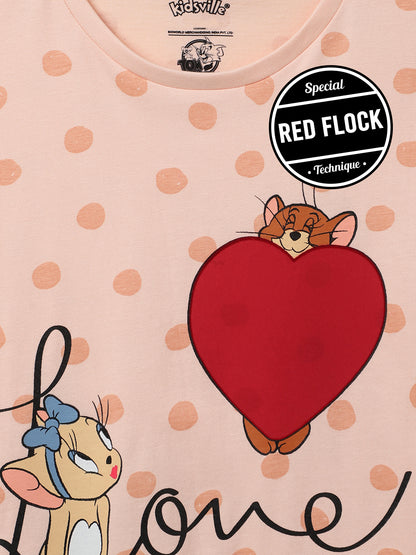 Tom & Jerry Pink Tshirt For Girls