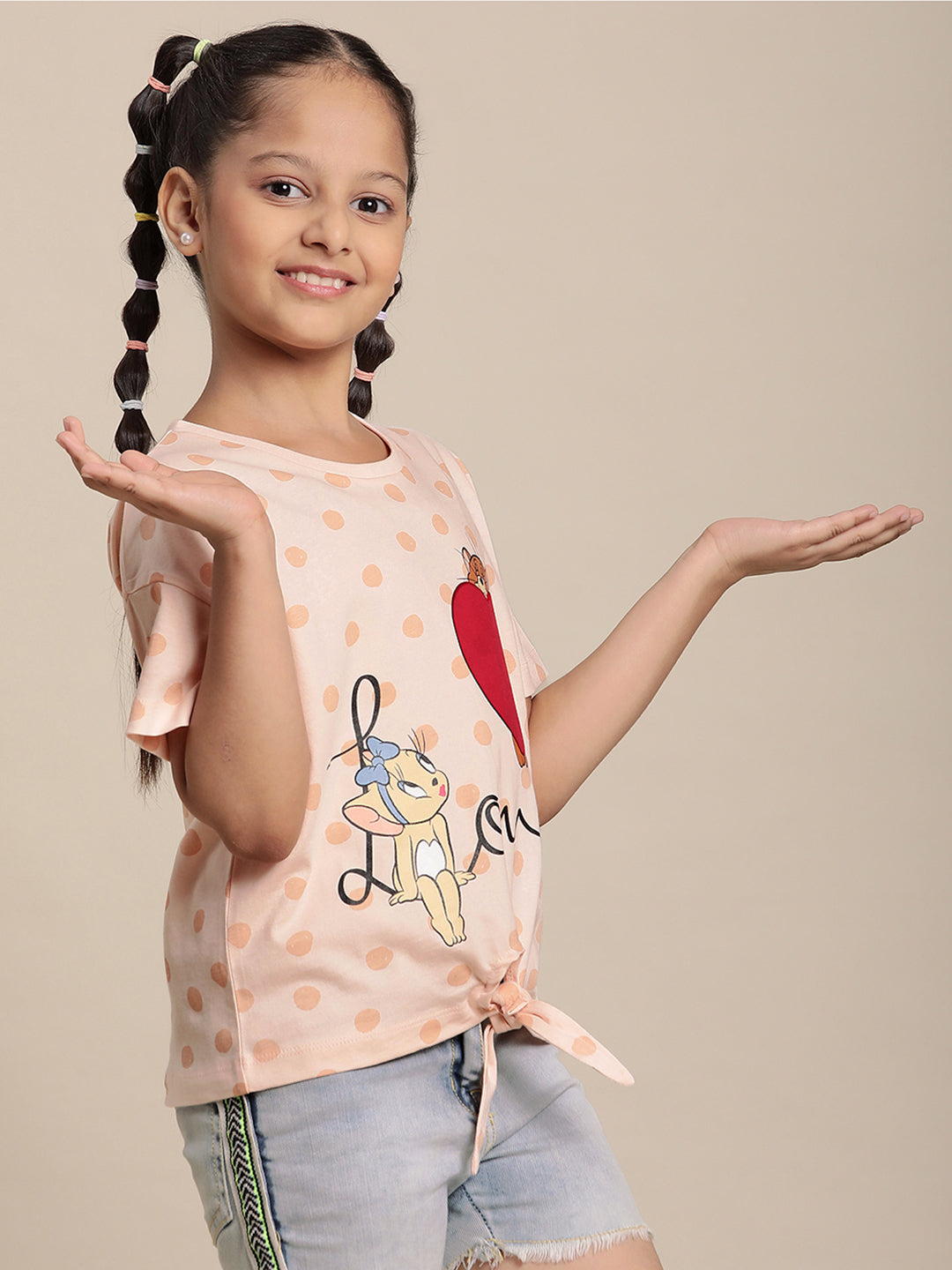 Tom & Jerry Pink Tshirt For Girls