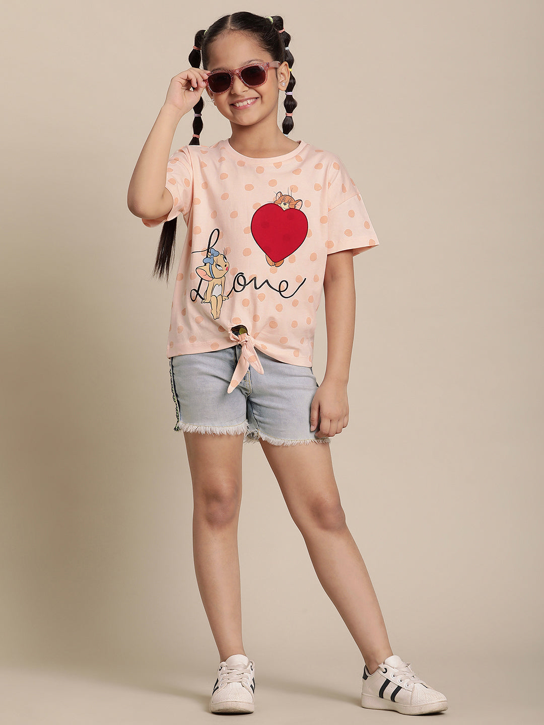 Tom & Jerry Pink Tshirt For Girls