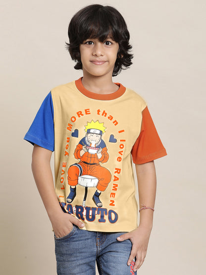 Naruto Beige Tshirt For Boys