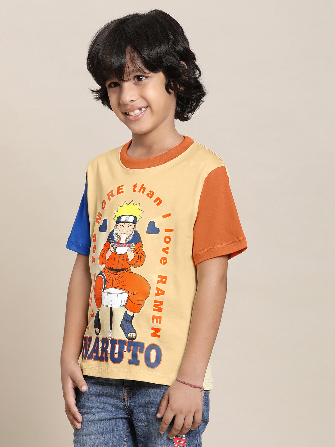 Naruto Beige Tshirt For Boys