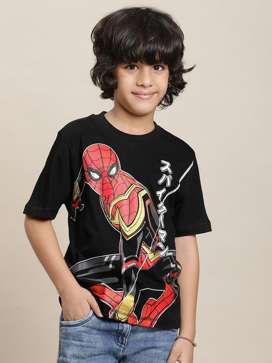 Spiderman Black Tshirt For Boys