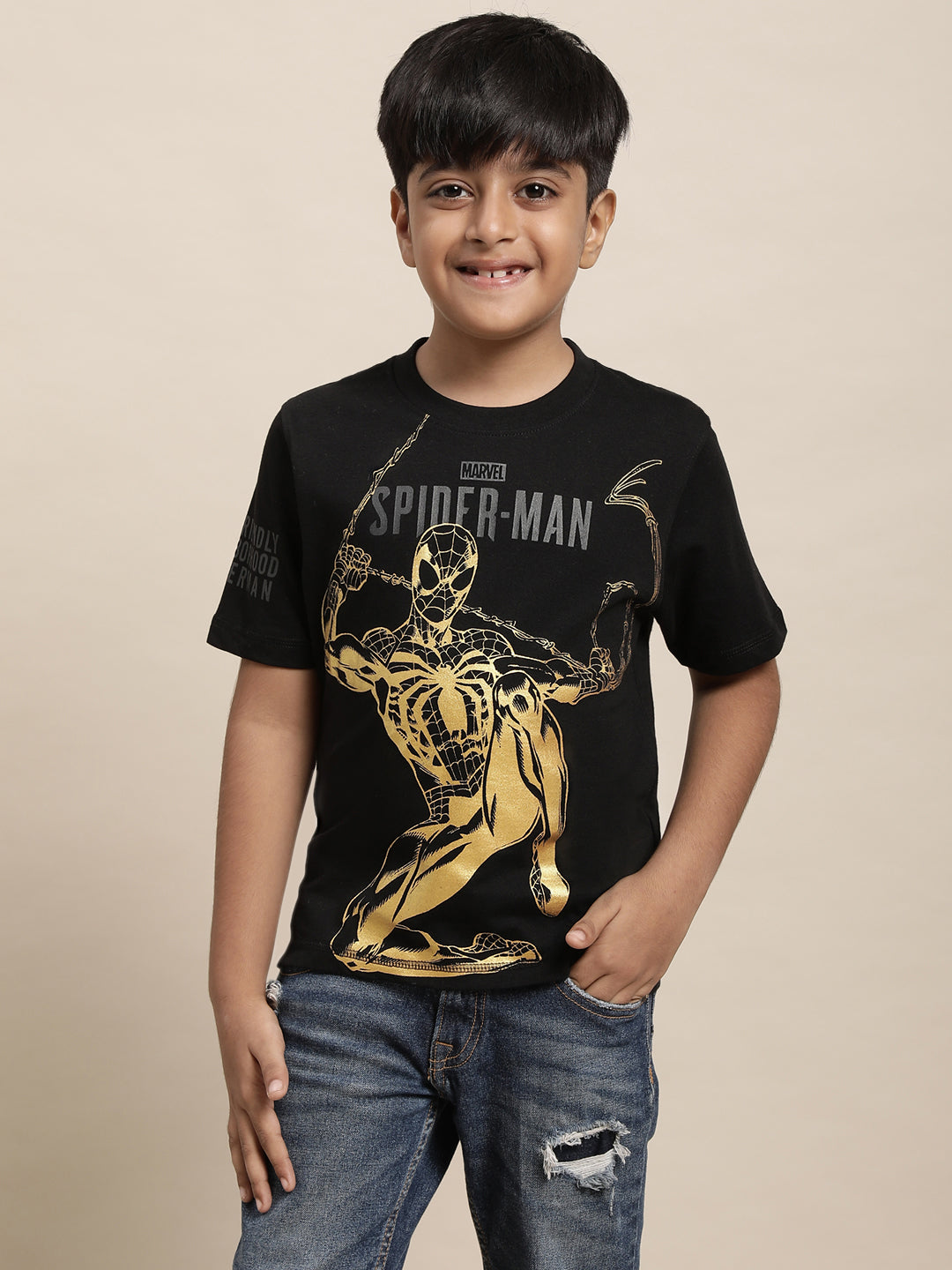 Spiderman Black Tshirt For Boys