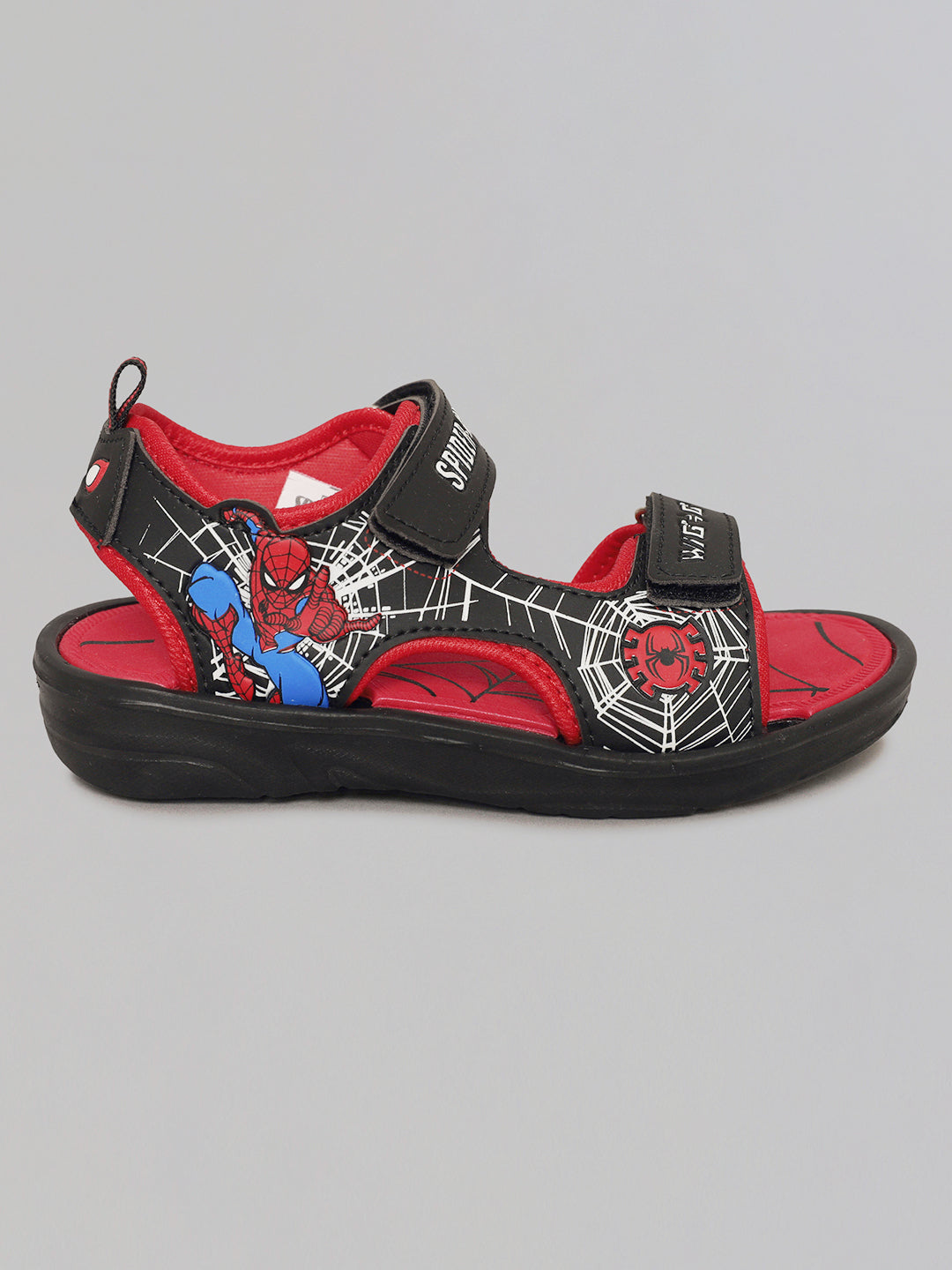 Kids Boys Spiderman Black/Red Sandals