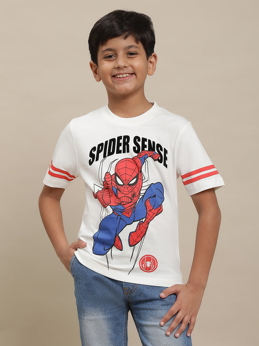 Spiderman White Tshirt For Boys