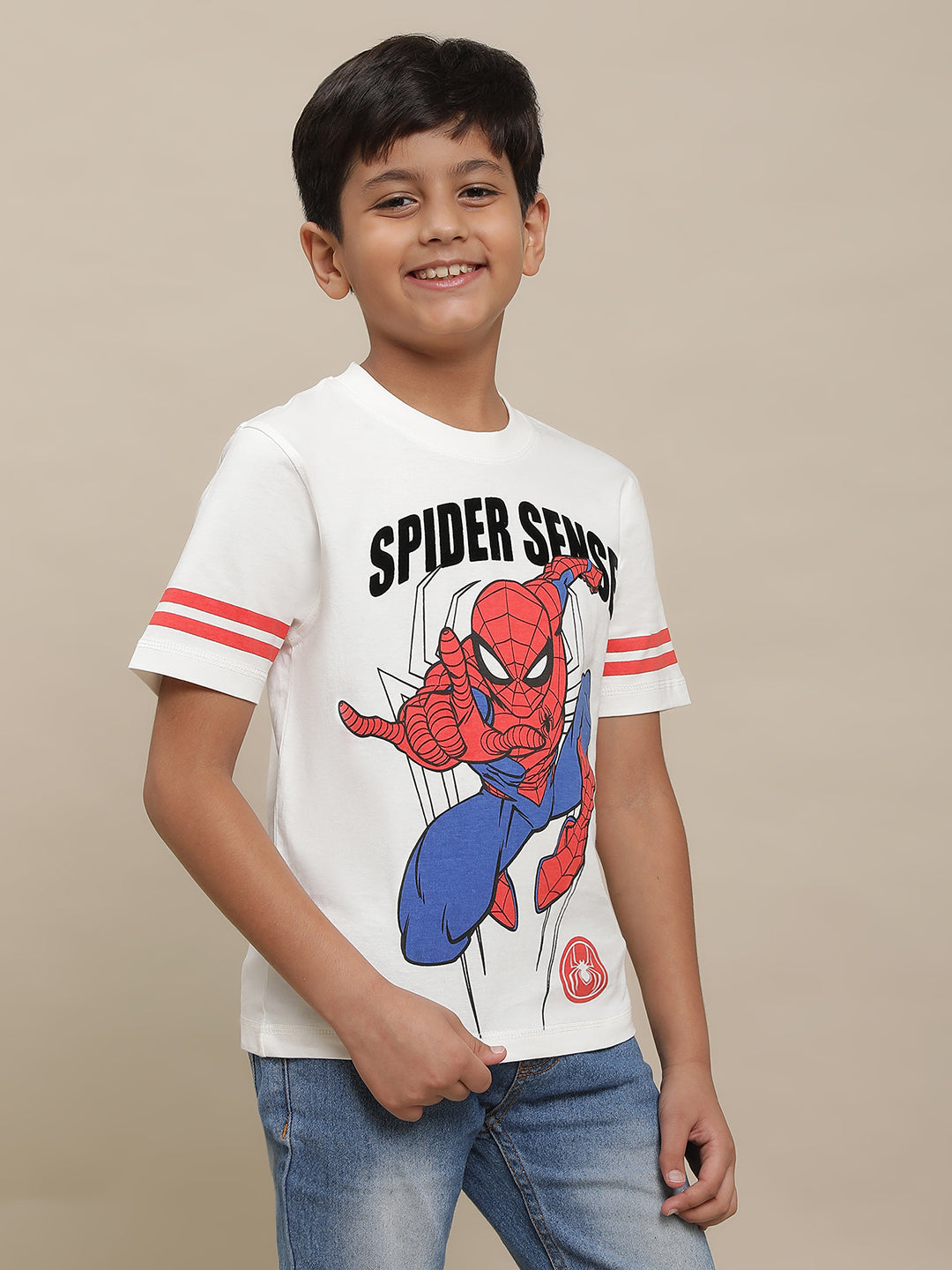 Spiderman White Tshirt For Boys