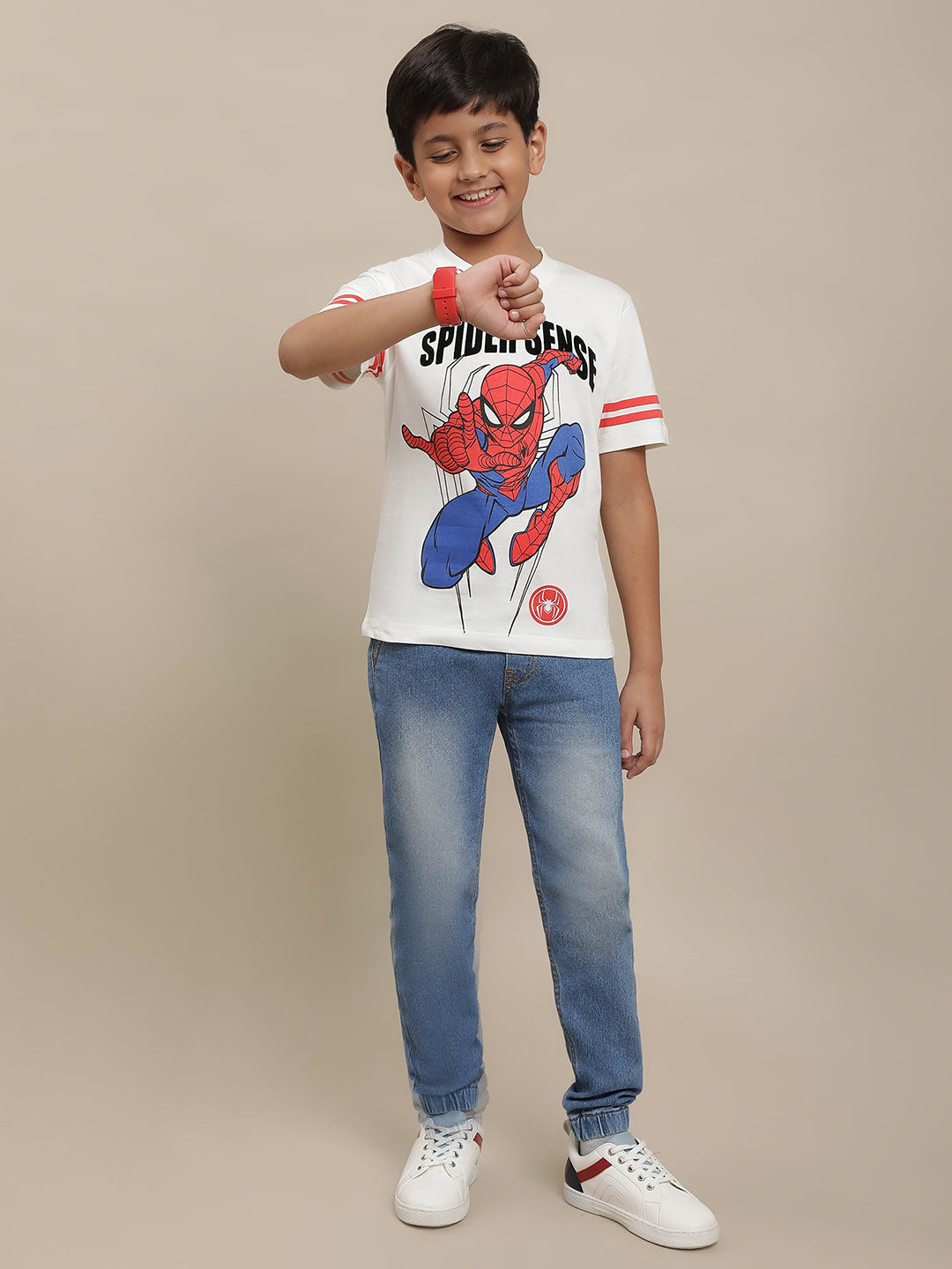 Spiderman White Tshirt For Boys