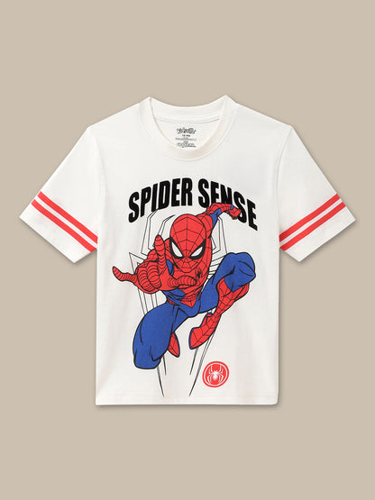 Spiderman White Tshirt For Boys