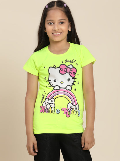 Hello Kitty Regular Fit Tshirt For Girls