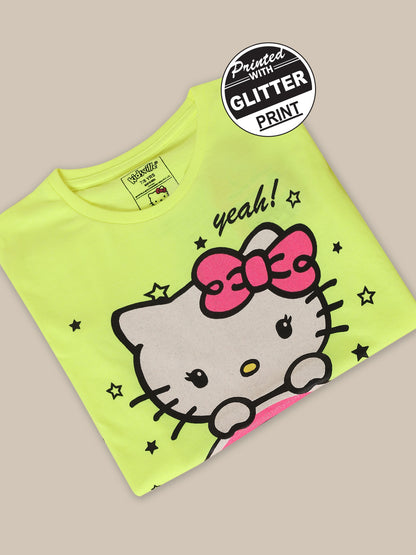 Hello Kitty Regular Fit Tshirt For Girls