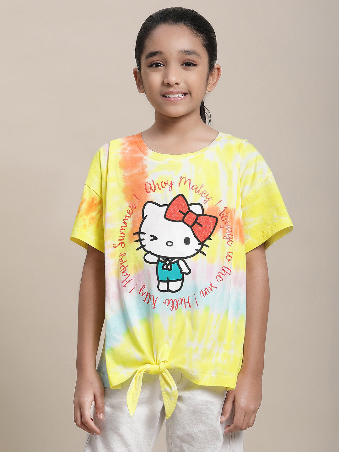 Hello Kitty Regular Fit Tshirt For Girls