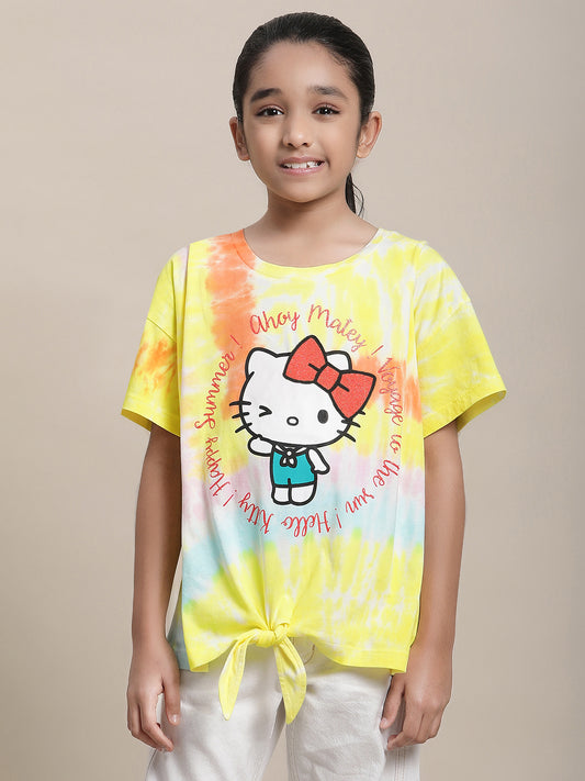 Hello Kitty Regular Fit Tshirt For Girls