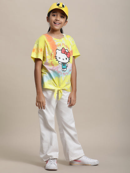 Hello Kitty Regular Fit Tshirt For Girls