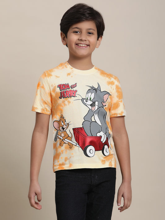 Tom & Jerry Printed Regular Fit Tshirt For Boys