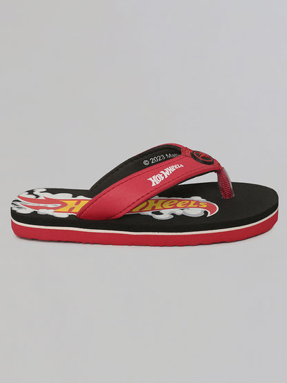 Hot Wheels Black Flip-Flops For Kids Boys