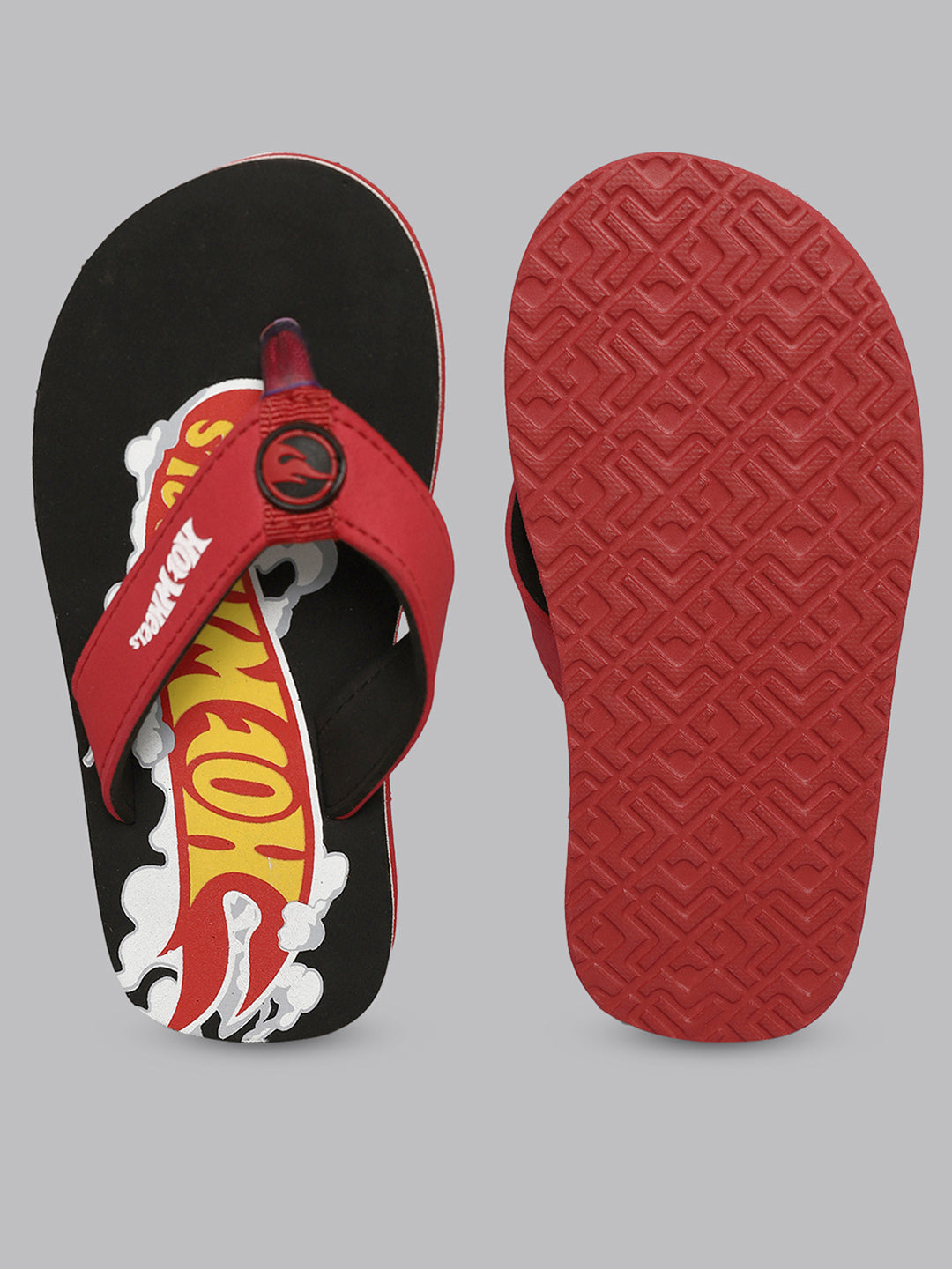 Hot Wheels Black Flip-Flops For Kids Boys