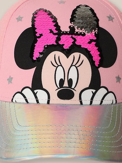 Kids Girls Mickey & Friends Pink Caps