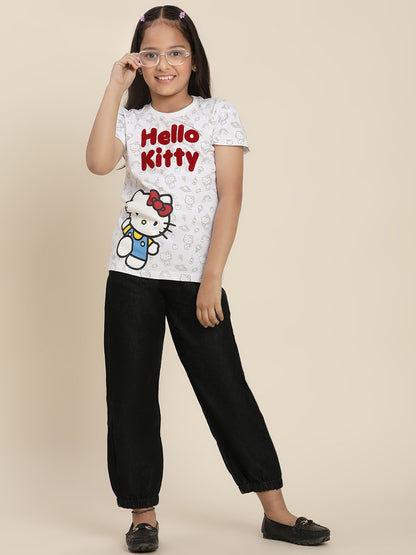 Hello Kitty Regular Fit Tshirt For Girls