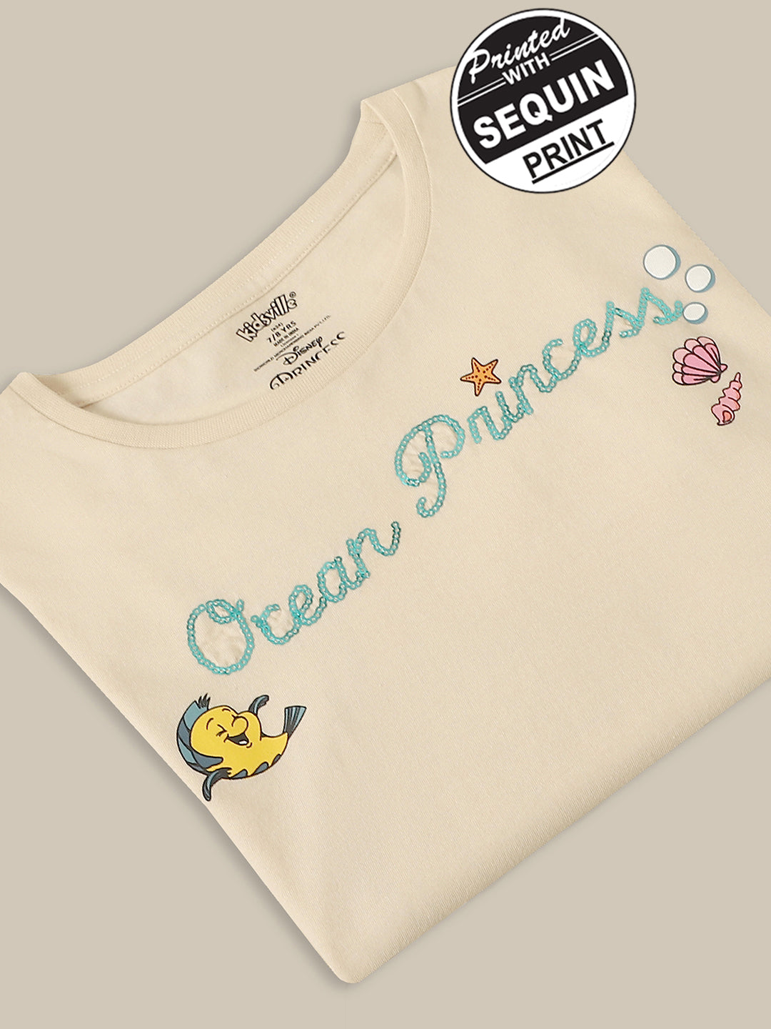 Disney Princess Printed Relaxed Fit Tshirt For Girls