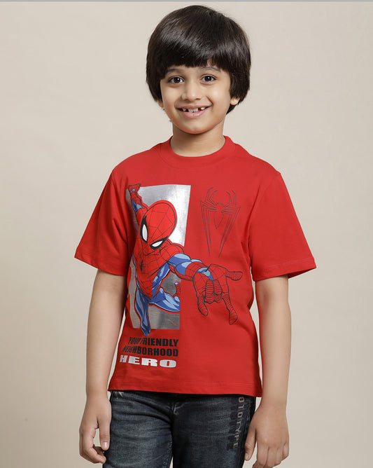 Spiderman Regular Fit Tshirt For Boys